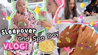 SLEEPOVERSPA DAY VLOG 🧖‍♀️ 💅 Nails Drinks Skincare and more [upl. by Ebarta269]