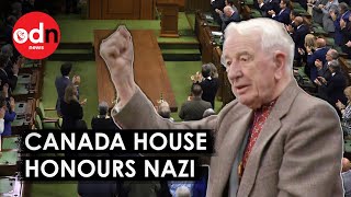 Nazi Veteran Receives Standing Ovation in Canadian Parliament Trudeau Apologises [upl. by Novj]