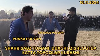 SHAHRISABZ TUMANI DUXCHI QISHLOGIDA KATTA TOVOQLAR KURASHI 16112024 [upl. by Elodia719]