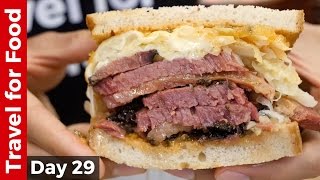 New York City Food Tour  HUGE Pastrami Sandwich at Katz’s Deli and The Halal Guys [upl. by Assel]