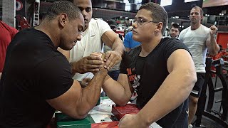 Schoolboy VS Larry Wheels  Khaled  ARMWRESTLING 2020 [upl. by Eanrahc]