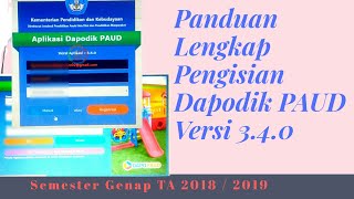 CARA PENGISIAN DAPODIK PAUD VERSI 340 [upl. by Tymothy584]