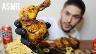 ASMR 4 WHOLE CHICKEN LEGS  FRIES amp ROASTED VEGGIES  MUKBANG REAL EATING SOUNDS [upl. by Leahcimauhsoj]