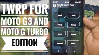 How To Install TWRP In Moto G TurboMoto G3 [upl. by Anaili659]