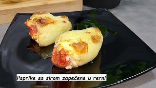 PAPRIKE SA SIROM ZAPEČENE U RERNI  letnji brzi rucak mogla bi ih jesti svaki dan [upl. by Gnak]