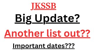 Junior Assistant Important Update  Final List out studypointjk697 [upl. by Ahron814]