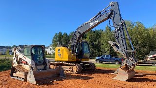 How to install a sand filter system with an excavator and skid steer [upl. by Sergius]