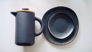 unboxing stelton theo french press and ferm living flow plates [upl. by Ahsitniuq]