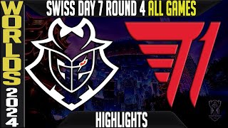 G2 vs T1 Highlights ALL GAMES  LoL Worlds 2024 Swiss Stage Day 7 Round 4  G2 Esports vs T1 [upl. by Giwdul891]