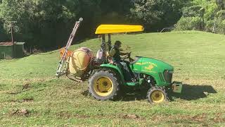 Liquid Lime and Fertilizer application on Steep Pasture  Spring 2020 New Zealand John Deere 3720 [upl. by Aivle66]