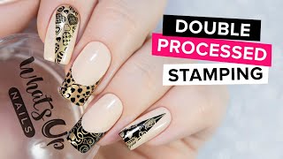 Double Processed Stamping Nail Art Tutorial [upl. by Ttessil]