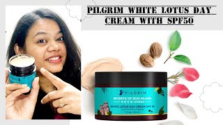 Pilgrim korean white Lotus Face Cream with SPF50 Honest Review [upl. by Nylorahs]