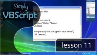 VBScript Basics Part 11  Subroutines [upl. by Yengac]