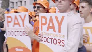 Junior doctors rally at Downing Street  British Medical Association [upl. by Ahsineg]