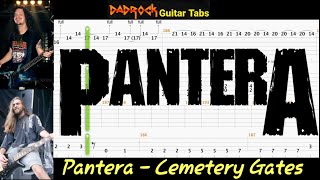 Cemetery Gates  Pantera  Guitar  Bass TABS Lesson [upl. by Mada]