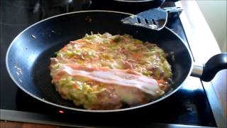 How to make okonomiyaki japanese pancake [upl. by Melone]