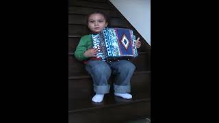 Accordion Solo  A Four year old plays the accordion organetto [upl. by Fanya]