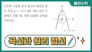 풀희수학 rpm 수학2 391번 곡선과 원의 접선 도함수의 활용 [upl. by Erual]