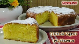 TARTA DE YOGURT CON MANZANA sencilla fácil y deliciosa [upl. by Allecsirp]