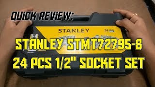 Quick Review Stanley 24 pcs 12quot Drive Socket Set STMT727958 [upl. by Basir]