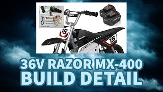 36v Razor Mx400 build break down wDewalt lithium batteries [upl. by Buckels573]