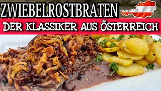 Zwiebelrostbraten mit Röstzwiebeln und einer mega einfachen selbsgemachten Soße [upl. by Cacilia491]