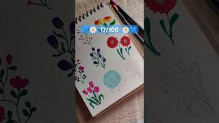 17100 painting random flowers 🌼💙 ytshorts yt shorts viralvideos flowers flowerdrawing art [upl. by Yditsahc]