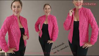 ❤SACOCHAQUETA MAGNOLIAS A CROCHET PARTE2 FACIL Y RAPIDO CON LA COMADRE [upl. by Iem]