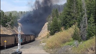 MRL helpers smoke it up at Blossburg tunnel on Mullan Pass  Sept 2023 [upl. by Mendelsohn]