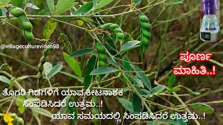 ತೊಗರಿ ಗಿಡಗಳಲ್ಲಿ ಕೀಟಗಳ ನಿರ್ವಹಣೆಗೆ ಯಾವ ಔಷದಿ ಸಿಂಪಡಿಸಿದರೆ ಉತ್ತಮ ಪೂರ್ಣ ಮಾಹಿತಿ farming agriculture [upl. by Yoho]