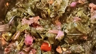 Turnip greens mixed with collard greens recipe 2022 MarcusTalentedGifted [upl. by Aietal]