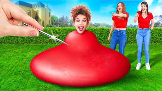 Popping Giant Balloons 🎈Prank on Cute Girls ThatWasCrazy [upl. by Chickie185]