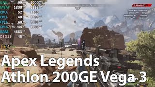 Athlon 200GE Vega 3 Review  Apex Legends  Stock amp OC  Gameplay Benchmark Test LowSpecGamer like [upl. by Nosnah]