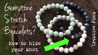 DIY Gemstone 💎 Stretch Bracelet tutorial How to make super cute bracelets AND hide your knot [upl. by Rehc]