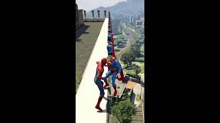 GTA V SpiderMan amp Color Minions Epic Ragdoll Physics Funny and Fails shorts gtav [upl. by Dnaltiak]