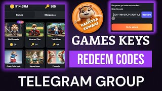 Hamster Kombat 🐹 Play Games  Unlimited Keys Redeem Code  Telegram Group Link ❤️ [upl. by Cara]