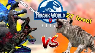 Turns 27 level to🔥 SAH PHANTHERA 🔥 Vs max level Apex💥 and 🦤 boss  Jurassic world alive  V39 [upl. by Airrej]