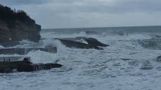 Tempête Monica  Beau spectacle à Biarritz  grosses vagues et grande marée haute  mars 2024 [upl. by Baker]