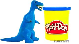 Dinosaurs Play doh Stop Motion TRex Dinosaur animation Tyrannosaurus Rex dinosaur toy cars Jurassic [upl. by Eiralav]