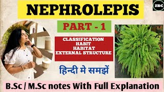 NEPHROLEPIS  Part1 Classification Habit Habitat External Structure Notes With Explanation [upl. by Bucher]