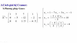 ĐẠI SỐ TUYẾN TÍNH PHƯƠNG PHÁP GIẢI HỆ CRAMER [upl. by Stepha]