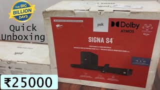 🔥Polk Audio Signa S4 Soundbar Unboxing in India  Best Dolby Atmos Soundbar under Rs25000 [upl. by Wexler]