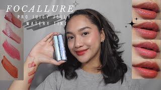 FOCALLURE PRO JUICY JELLY WATERY TINT  TEST MAKAN  REVIEW [upl. by Ereveneug]