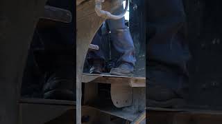 Fireman shovels coal into the firebox of NampW 475 [upl. by Assen]