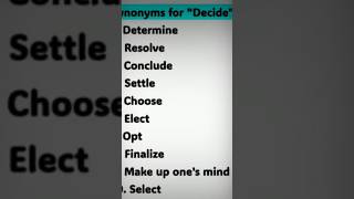 Synonyms for Decide mostcommonandusefulantonyms [upl. by Hilly]