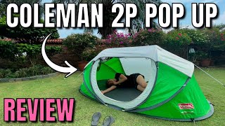 Coleman 2Person Pop Up Tent TESTS  REVIEW [upl. by Nodnart29]