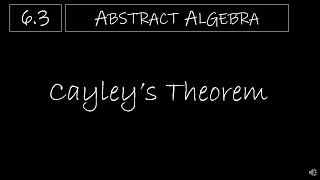 Abstract Algebra  63 Cayleys Theorem [upl. by Summons]