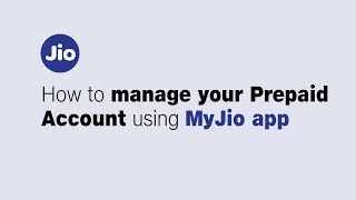 How to Manage your Prepaid Account Using MyJio App [upl. by Leinnad490]