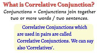 What is Correlative Conjunction  correlativeconjunctions conjunctions salimsir conjunction [upl. by Arihppas]