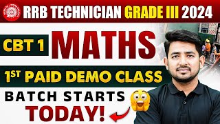 RRB Technician Grade III 2024  RRB Technician Maths Paid Batch Demo Class 1 Maths By Ravinder Sir [upl. by Adon]